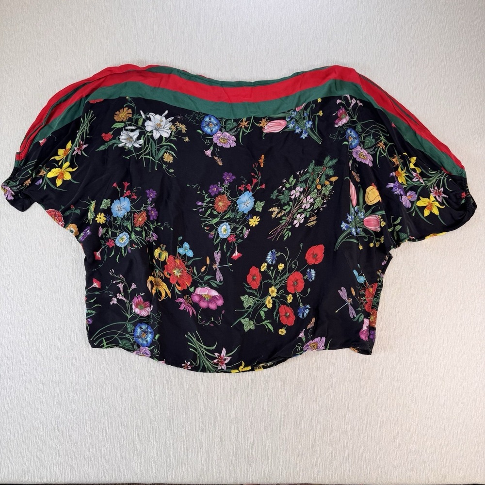 Monday Afternoon Made in Italy Women's XXL‎ Top Blouse Floral Dragonfly Cricket